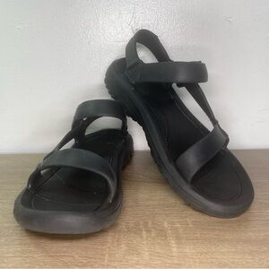 Teva Hurricane Drift Strap Sandals Women’s 8 Black Slingback Open Toe Shoes